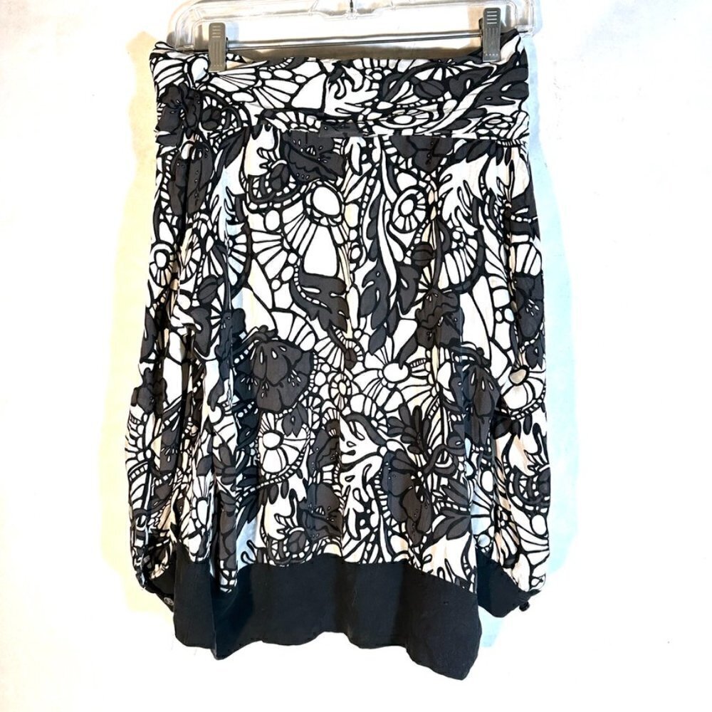 Michael Kors Shirt Top Blouse Floral Long Sleeve Black Large Boat Neck Formal - Picture 9 of 10